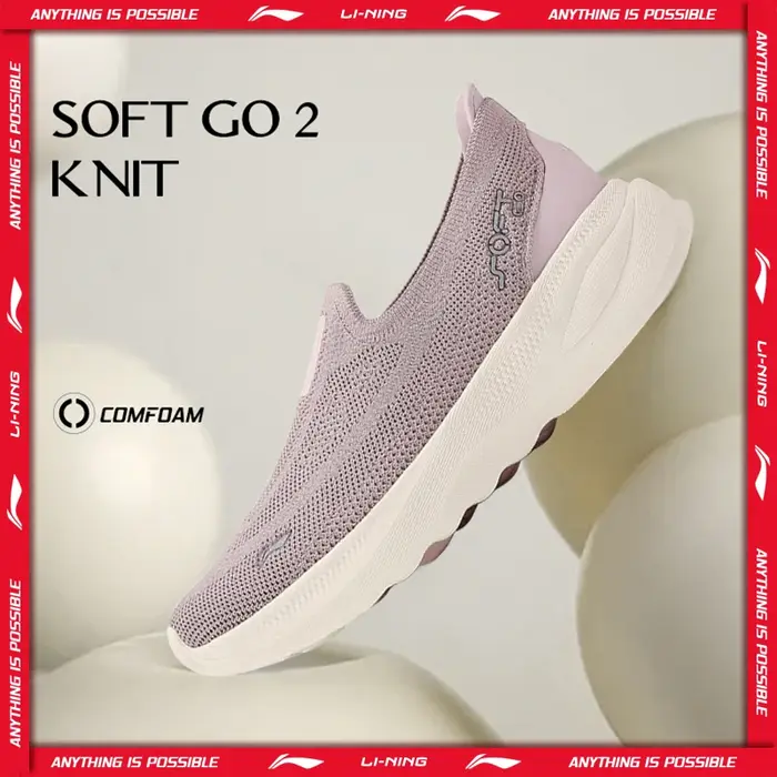 Li-Ning SOFT GO 2 KNIT – chaussures de marche décontractées à enfiler pour femmes