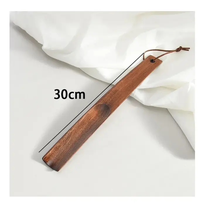 Chausse-pied en bois massif 15-31cm, manche court, spatule à chaussures facile à utiliser pour femmes enceintes, personnes âgées, maison, hôtel, prise confortable