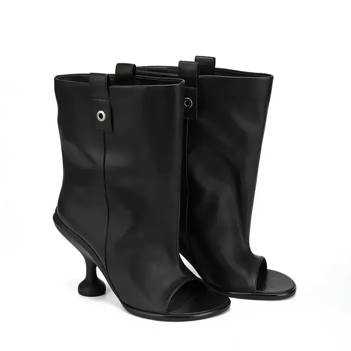 Nouvelles Bottes Courtes à Bout Rond et Large pour le Printemps et l'Été