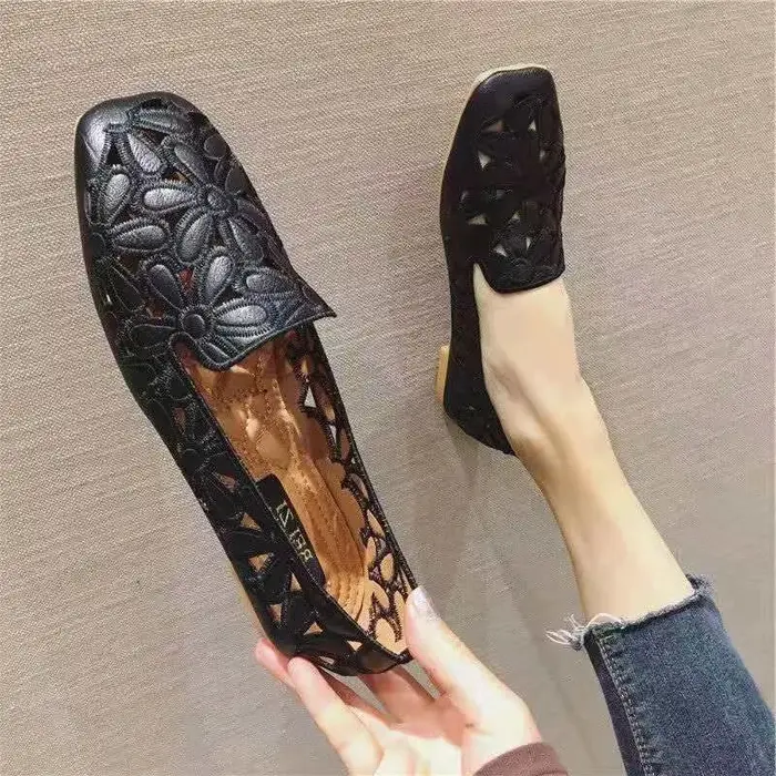 Taille 35-42 chaussures d'été à bout carré pour femmes
