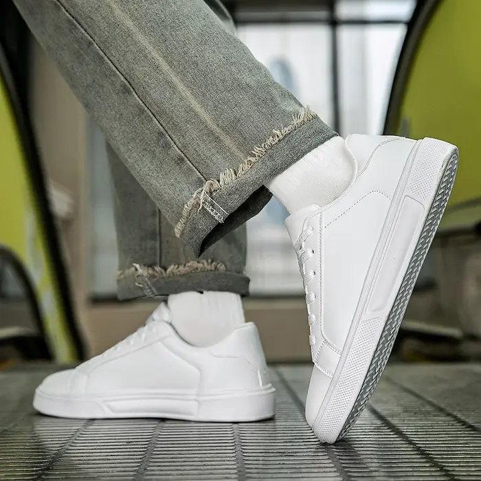 PU cuir hommes chaussures baskets tendance
