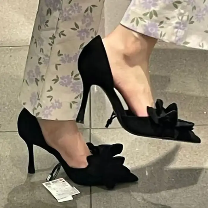 Femmes fleur talons hauts chaussures sandales Sexy été 2025 concepteur nouvelle robe de soirée pompes mariage