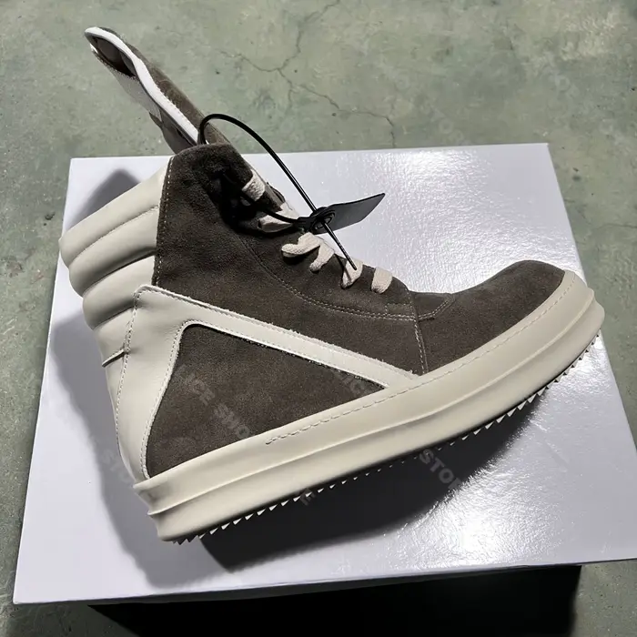 Marque décontracté hommes chaussure haut femmes Sneaker qualité marron Geobasket vache daim fermeture éclair luxe semelle épaisse plat bottine