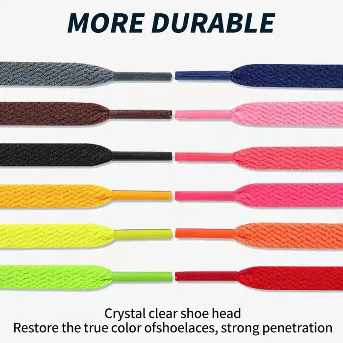 Lacets épais pour baskets, 60cm ~ 180cm, sans élasticité, plats, colorés, pour chaussures, classique