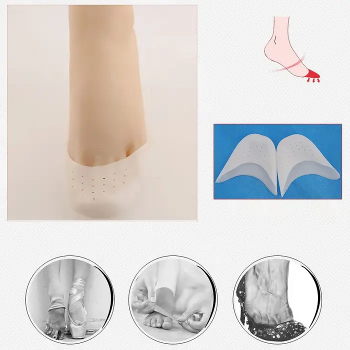 Coussinet de protection des orteils en Silicone pour l'avant-pied, demi-taille, semelle intérieure d