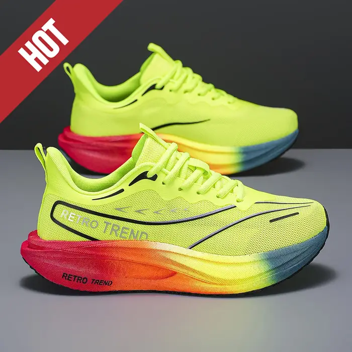 Chaussures de course Marathon avec plaque carbone, grande taille 46, pour hommes et femmes, respiran
