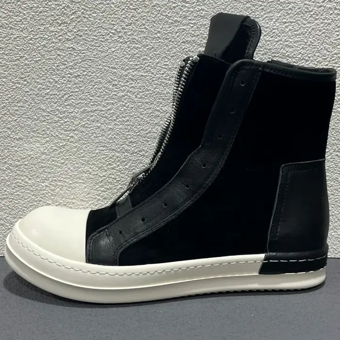 Chaussures en cuir style urbain à double fermeture éclair, montantes, décontractées, pour hommes et 
