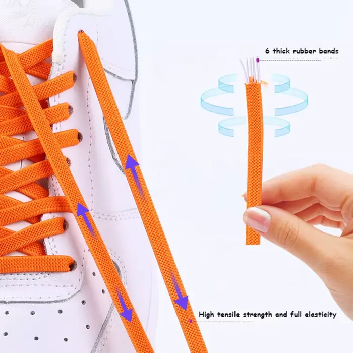 Lacets à fermeture magnétique multicolore sans attache pour chaussures de sport pour enfants et adultes rapide convient