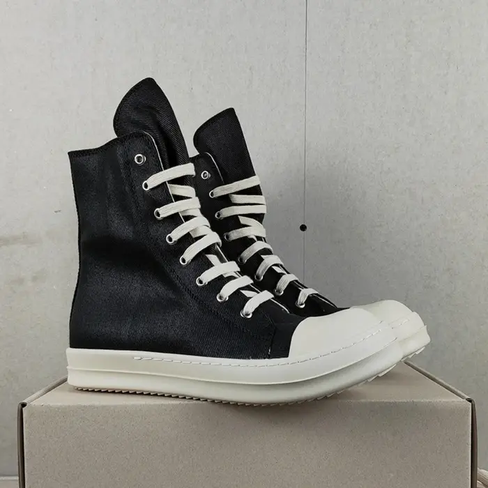 R-o bottine hommes haut chaussure toile noire femmes Sneaker chaussures décontractées