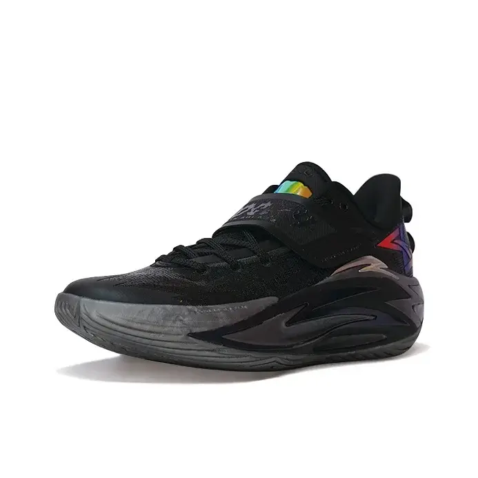 POIZON ANTA Shock Wave 7 Pro Chaussures de basket-ball basses pour hommes Basic Black 112611111S-3