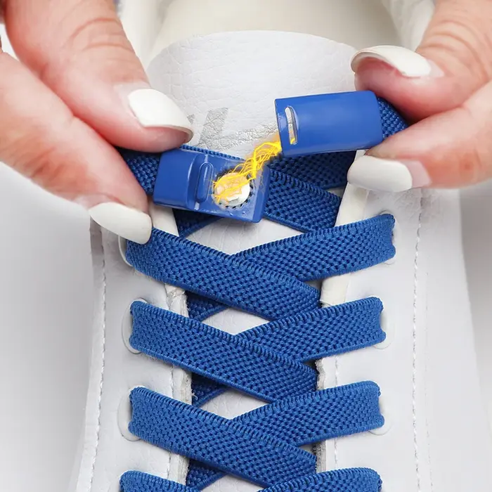 Lacets de Chaussures à Verrouillage Magnétique Sans Attaches, 8mm, Plats et artificiel astiques, Acc