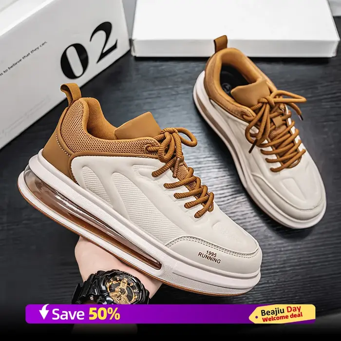 Coussin d'air hommes chaussures de course de sport décontracté respirant léger femmes confortable athlétique antidérapant marche baskets 