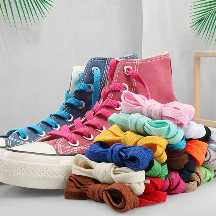 Plat AF1 baskets lacets toile basket lacet noir blanc couleur classique lacets 36 couleurs chaussure