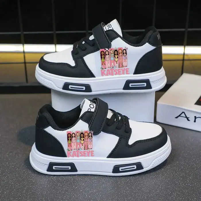 Chaussures de basket Katsey, baskets de tennis mignonnes, chaussures blanches, baskets décontractées pour enfants, chaussures de sport