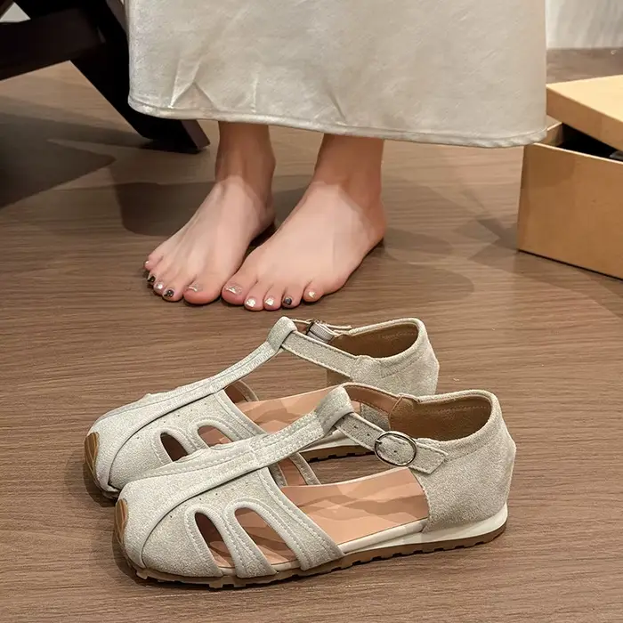 Sandales romaines rétro à bout ouvert pour femmes