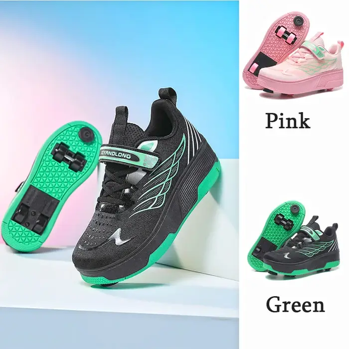Chaussures de marche à roulettes pour enfants, baskets de sport à quatre roues pour étudiants, idéales printemps-été