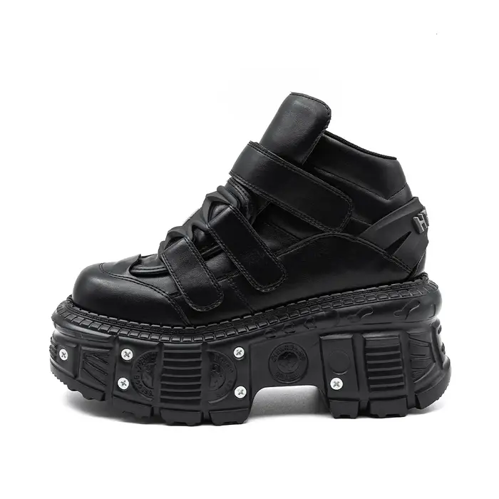 2026 nouveau Style Punk femmes chaussures gothique cheville Rock bottes à lacets talon hauteur 9CM p