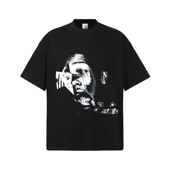 T-shirt graphique ASAP Rocky Star unisexe, coupe ample, style hip-hop décontracté, coton, manches co