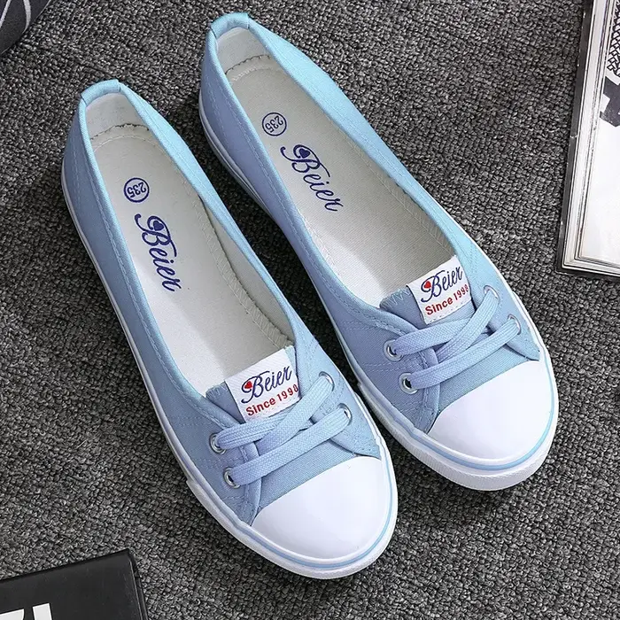 Baskets de dehors Confortables pour Femme, Chaussures Tendance, Respirantes, Décontractées, en Toile, peu Profondes, de Rencontre, 34