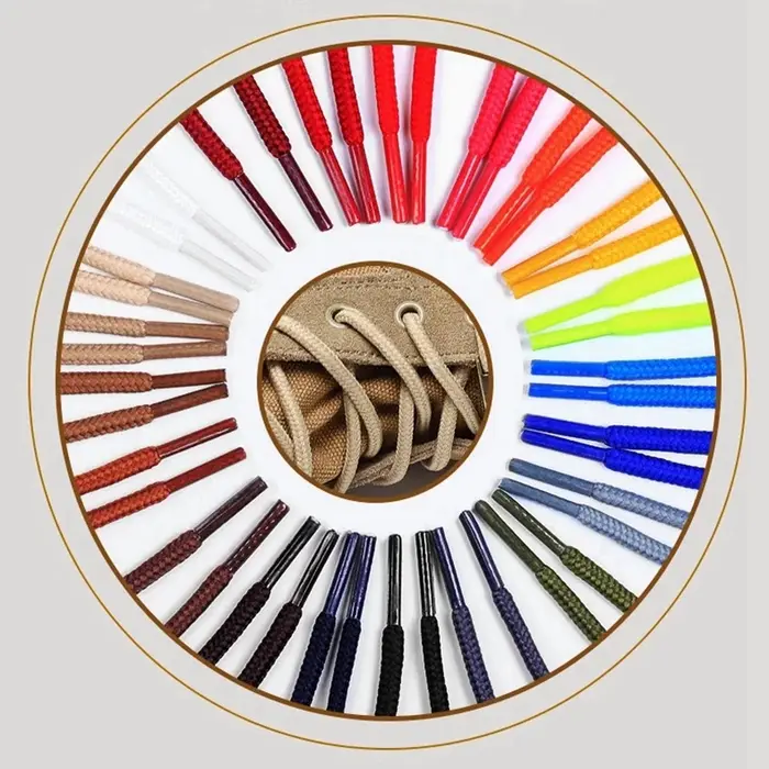 21 couleurs lacets de chaussures ronds Polyester