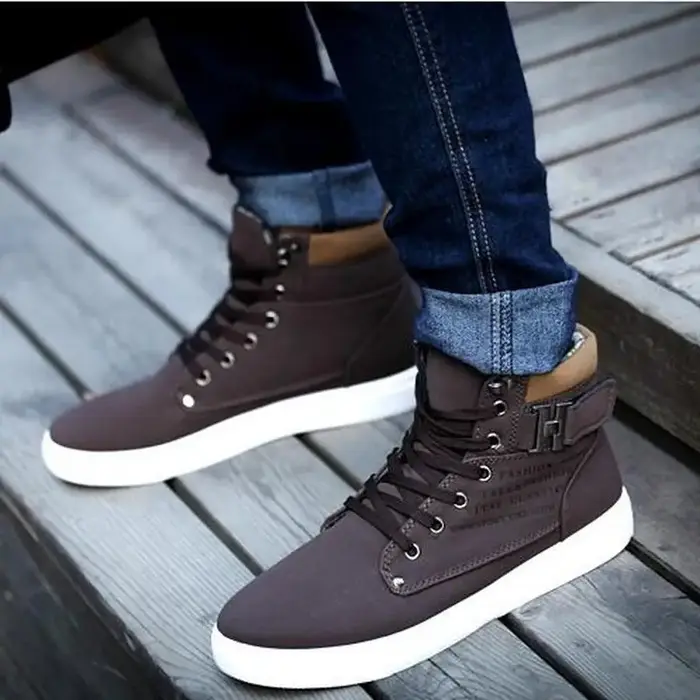 Nouveauté hommes chaussures hautes décontractées printemps/automne baskets
