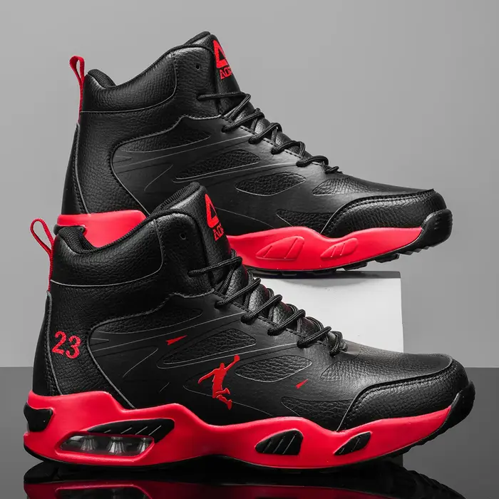 Chaussures de basket-ball à tige haute pour hommes, baskets à coussin d'air, antidérapantes, respirantes, chaussures de sport pour hommes, entraînement en plein air, chaussures de sport