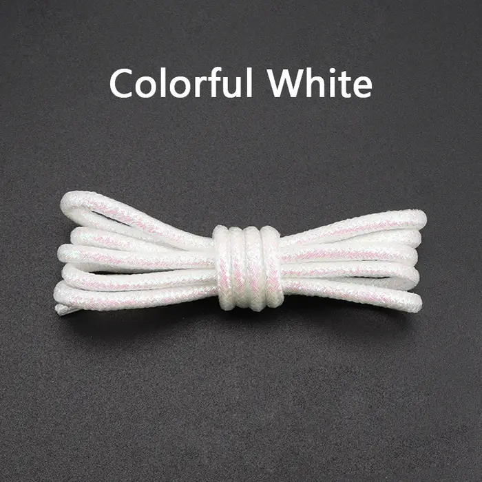 Lacets de chaussures à paillettes métalliques lacets ronds brillants or argent chaussures en soie de