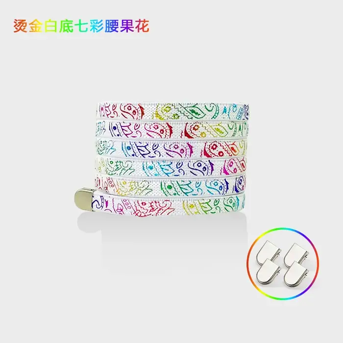 Coloré sans cravate plat randonnée chaussure de course dentelle lacets élastiques baskets d'extérieu
