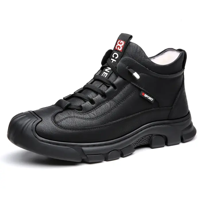 Bottes en cuir Pu hommes printemps chaussures hautes décontractées
