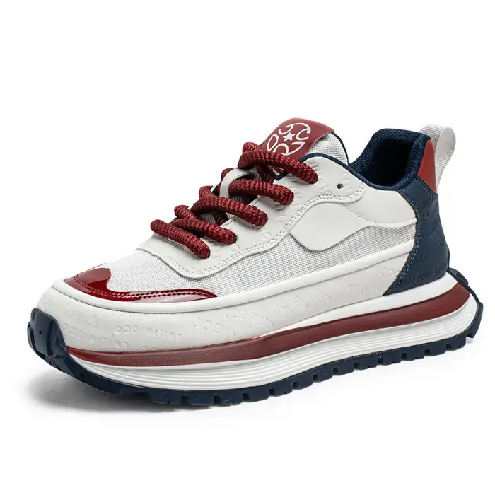 2025 nouveaux hommes plate-forme maille baskets semelle épaisse élévatant coupe basse bicolore respirant sport décontracté Streetwear chaussures à la mode