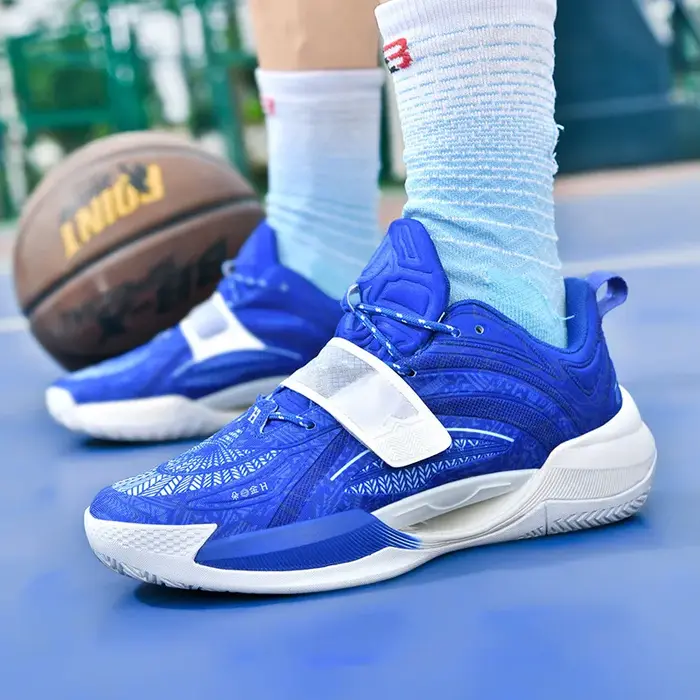 Baskets de basket-ball respirantes en maille à boucle à crochet