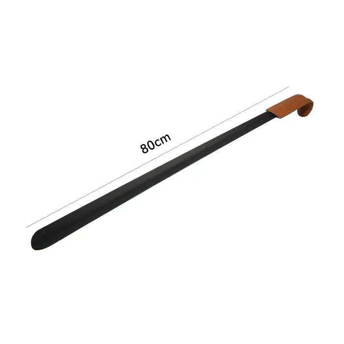 Chausse-pied Extra-long robuste (1.2/1.5/1.8mm d'épaisseur) avec poignée en cuir – pour personnes âgées