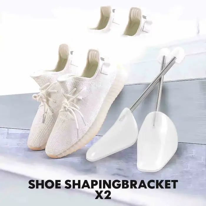Ménage 1 paires d'arbres à chaussures en plastique pratiques longueur réglable arbres à chaussures c