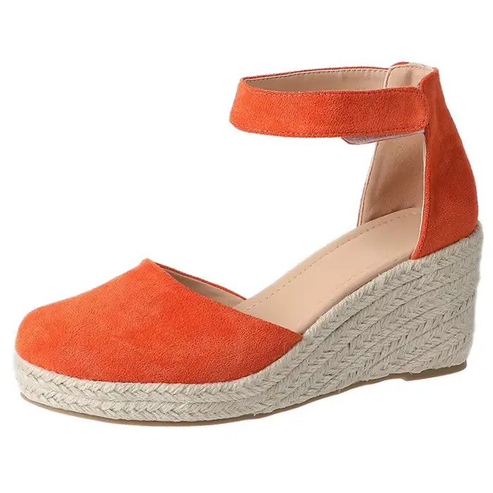 Espadrille tendance d'été à semelles compensées pour femmes, talons hauts, plateforme épaisse, loisi