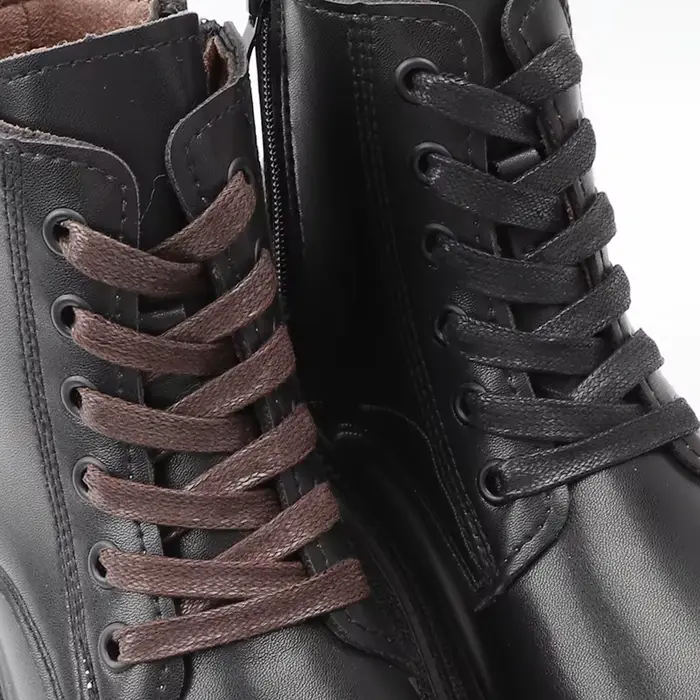 Lacets en cuir imperméables lacets cirés en coton lacets de chaussures plates lacets de bottes Oxfor