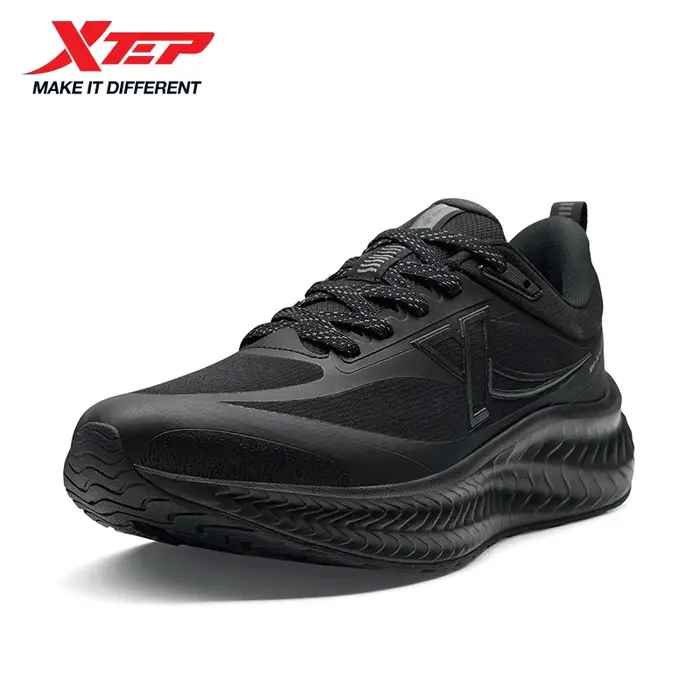 Xtep chaussure de course pour hommes respirant Absorption des chocs confortable résistant à l'usure rebond léger doux baskets 875419110012
