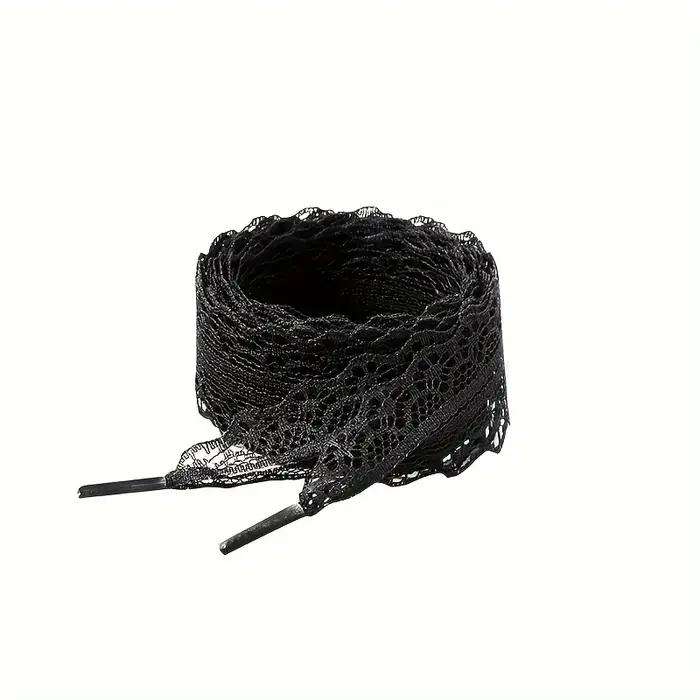 3 paires de lacets en dentelle - Lacets bicolores noir et blanc - Pour baskets et chaussures de spor