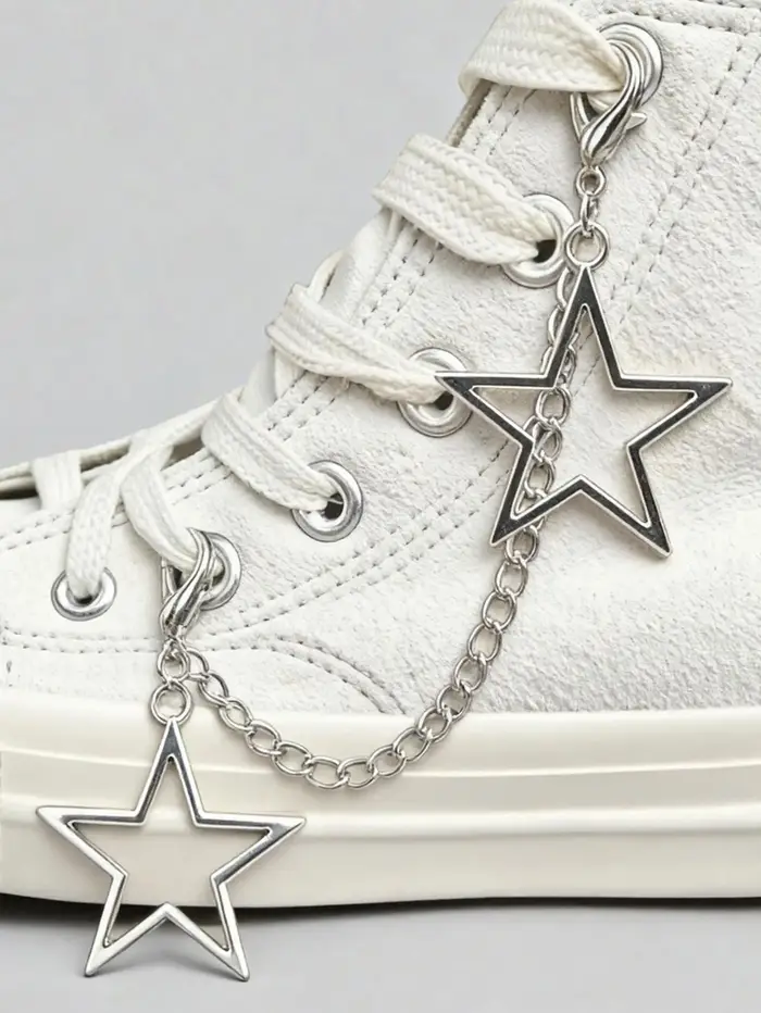 Accessoires de décoration de chaussures de style hip-hop en forme d'étoile punk grunge 2 pièces