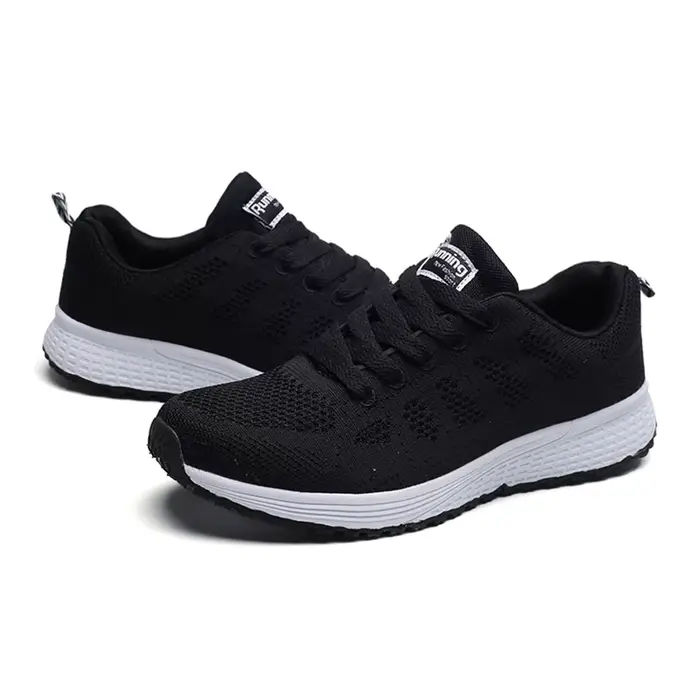 Baskets d'été en plein Air pour femmes, chaussures de marche, de Jogging, de Sport noires, à coussin