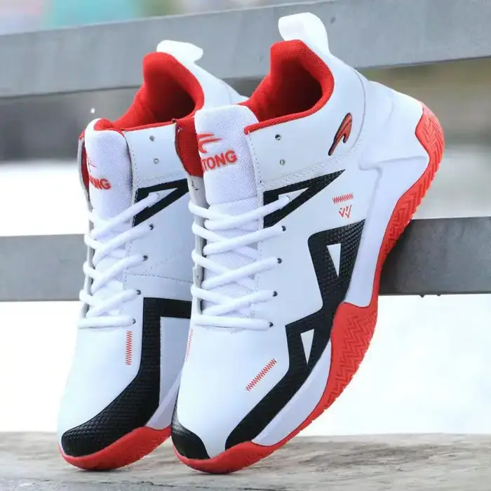 Nouvelles Chaussures de Basketball Montantes Tendance pour Hommes, en Cuir, Décontractées, à Semelle