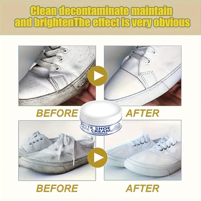 Crème à polir les chaussures blanches - Convient pour le nettoyage