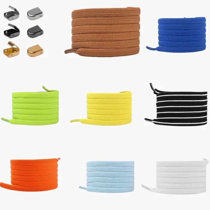Lacets de chaussures sans cravate lacets élastiques baskets lacets plats sans attaches lacet rapide 