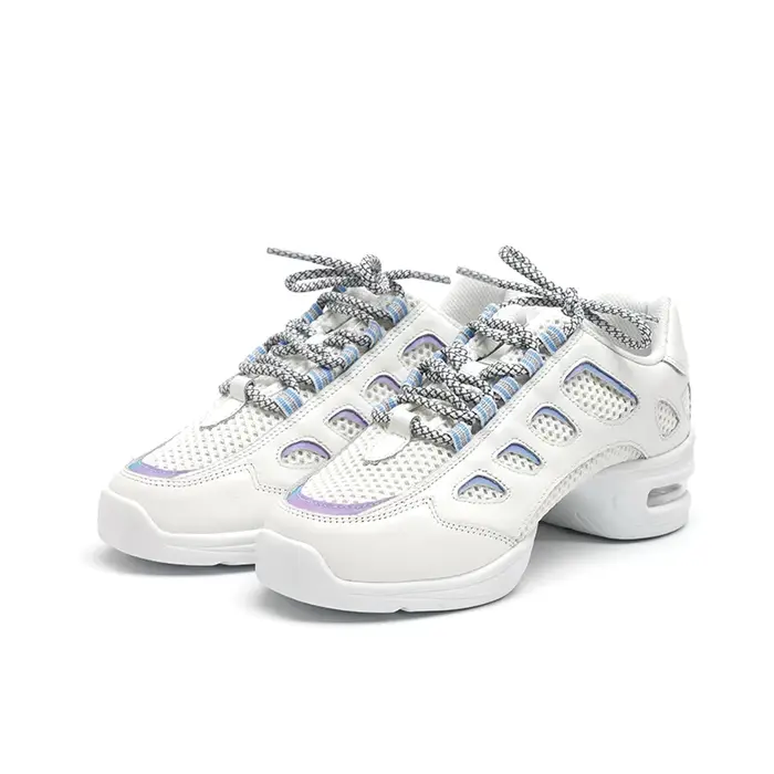 Baskets d'Été en Maille Blanche et Cuir Souple