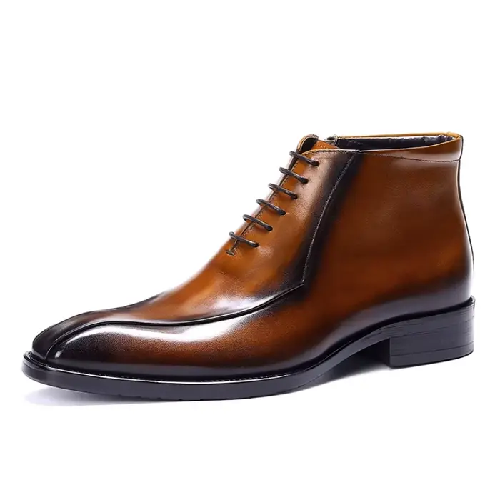 Chaussures en cuir de veau anglais en cuir véritable
