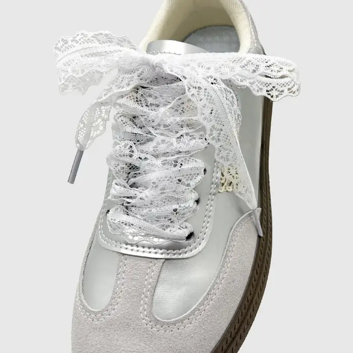 1 paire de lacets plats fantaisie en dentelle pour baskets lacets pour femmes chaussures décontracté