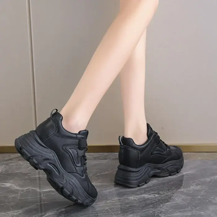Baskets pour femmes chaussures à plate-forme blanche 2025 à lacets fond épais vulcaniser