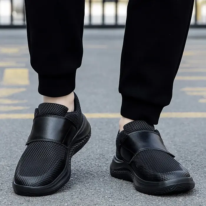 Hommes orthopédiques pieds larges gonflés marche chaussures décontractées pouce éversion réglage doux confortable