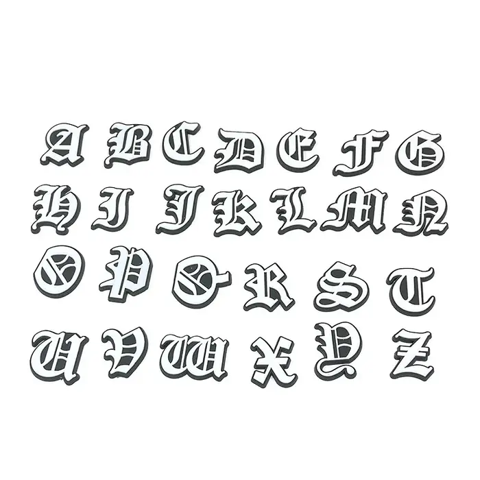 Décorations de chaussures avec lettres de nouveau Style, breloques de chaussures de l'alphabet angla
