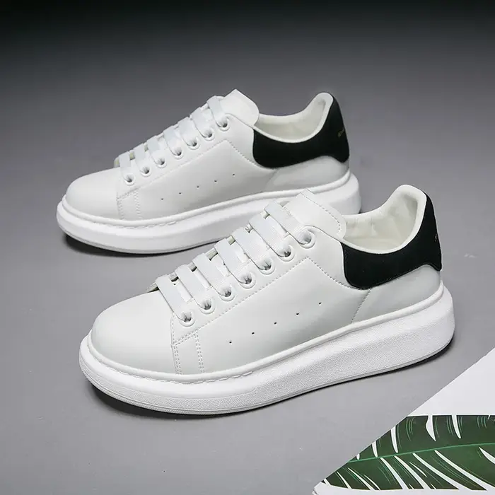 Sneakers plateforme blanches de luxe pour hommes