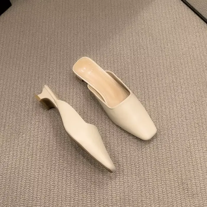 Chaussures Mules à Motif Zèbre pour Femme, Pantoufles d'Extérieur à Talons Bas, Carrées, Nouvelle Co